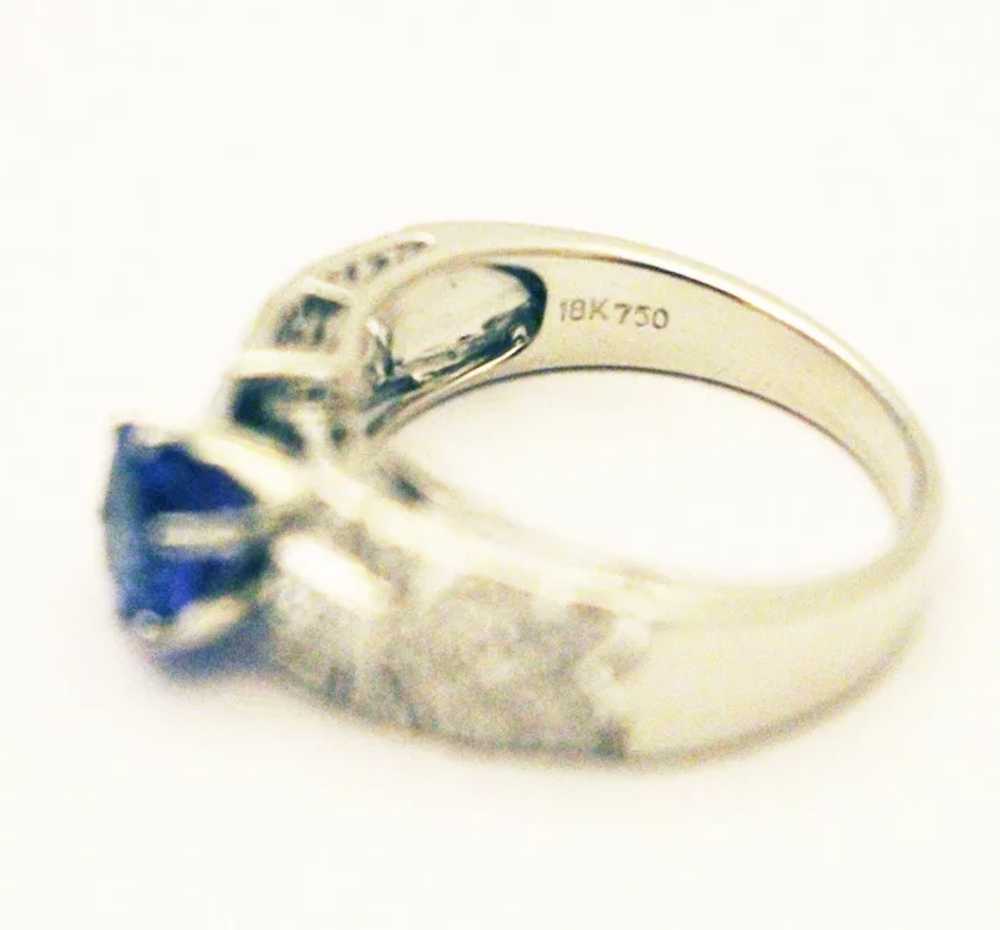 Royal Natural Tanzanite and Diamond Art Deco Ring… - image 6