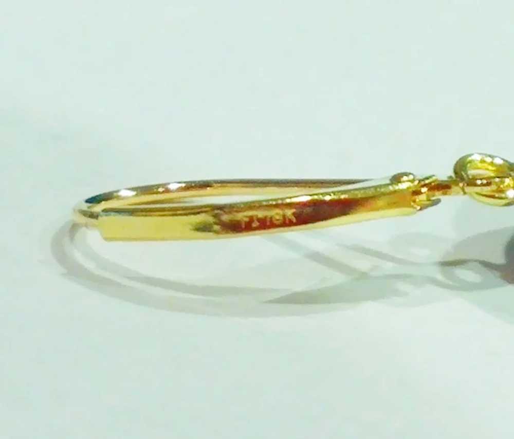 20CT Natural Tanzanite Earrings 18KT Yellow Gold - image 3