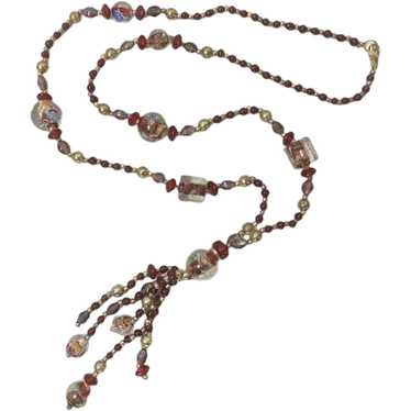Murano Venetian Moretti Millefiori Glass Bead Necklace 15 67 Beads