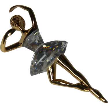 Swarovski swan signed crystal ballerina pin in box - image 1