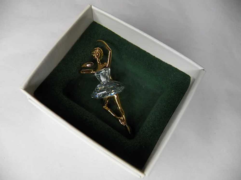 Swarovski swan signed crystal ballerina pin in box - image 3