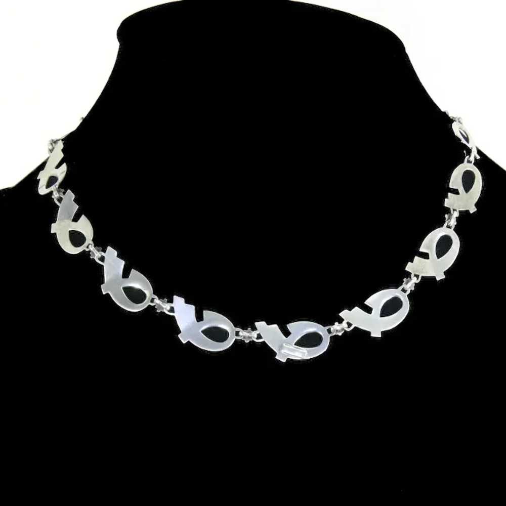 Sterling Mid-Century Modern Necklace –‘Comets’ - image 3