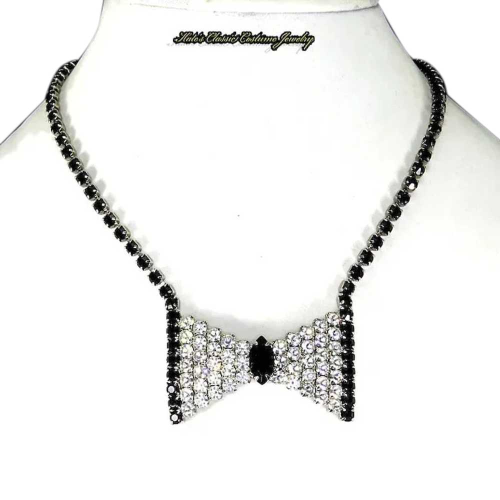 Bow Tie Beauty-Rhinestone Necklace-Stunning-1950s… - image 1