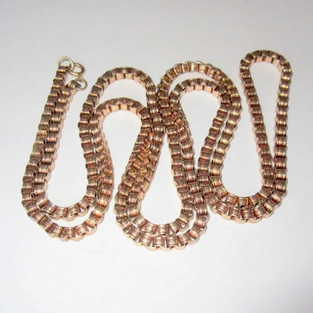 Victorian Chain, Belcher, Repousse, Gold Filled, … - image 2