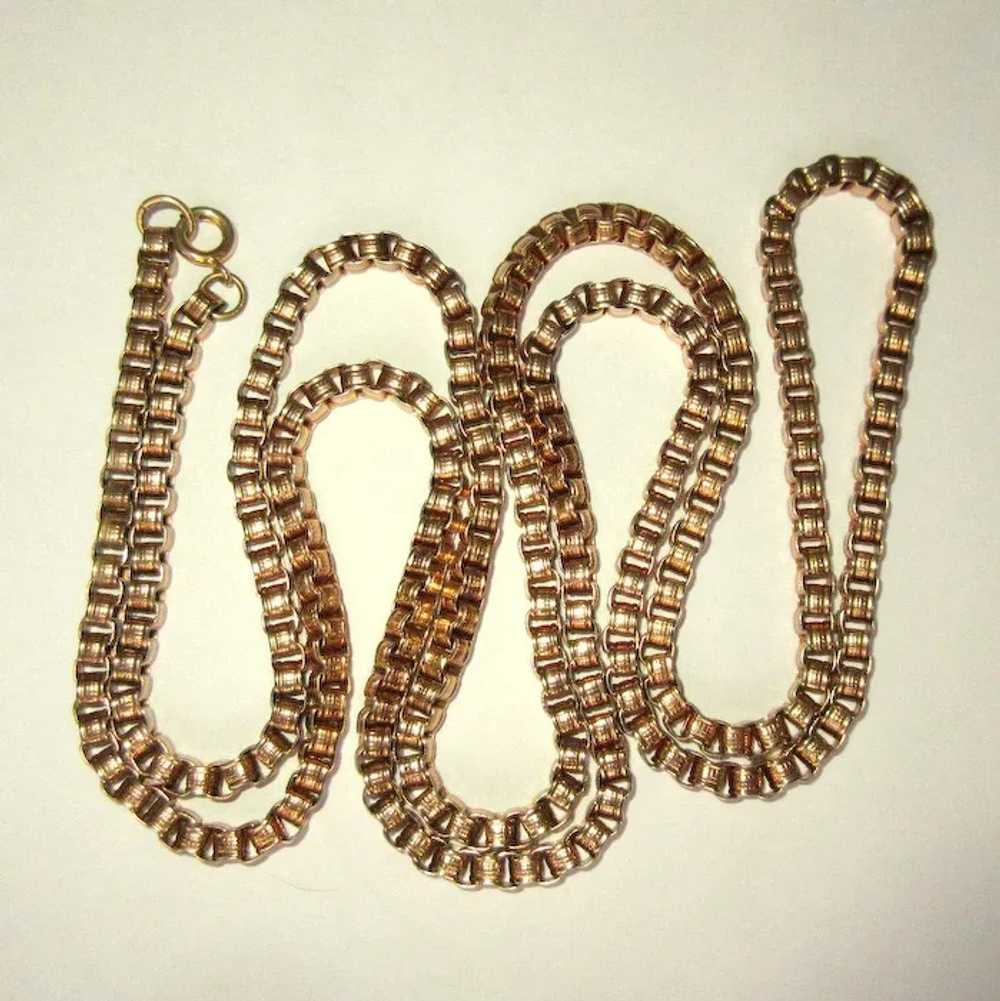 Victorian Chain, Belcher, Repousse, Gold Filled, … - image 4
