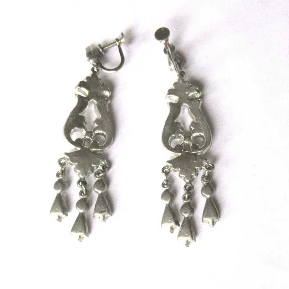 Vintage Paste Earrings, Art Deco Chandelier Screw… - image 5