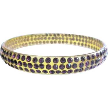 Celluloid Rhinestone Bracelet, 1920's Art Deco Sp… - image 1