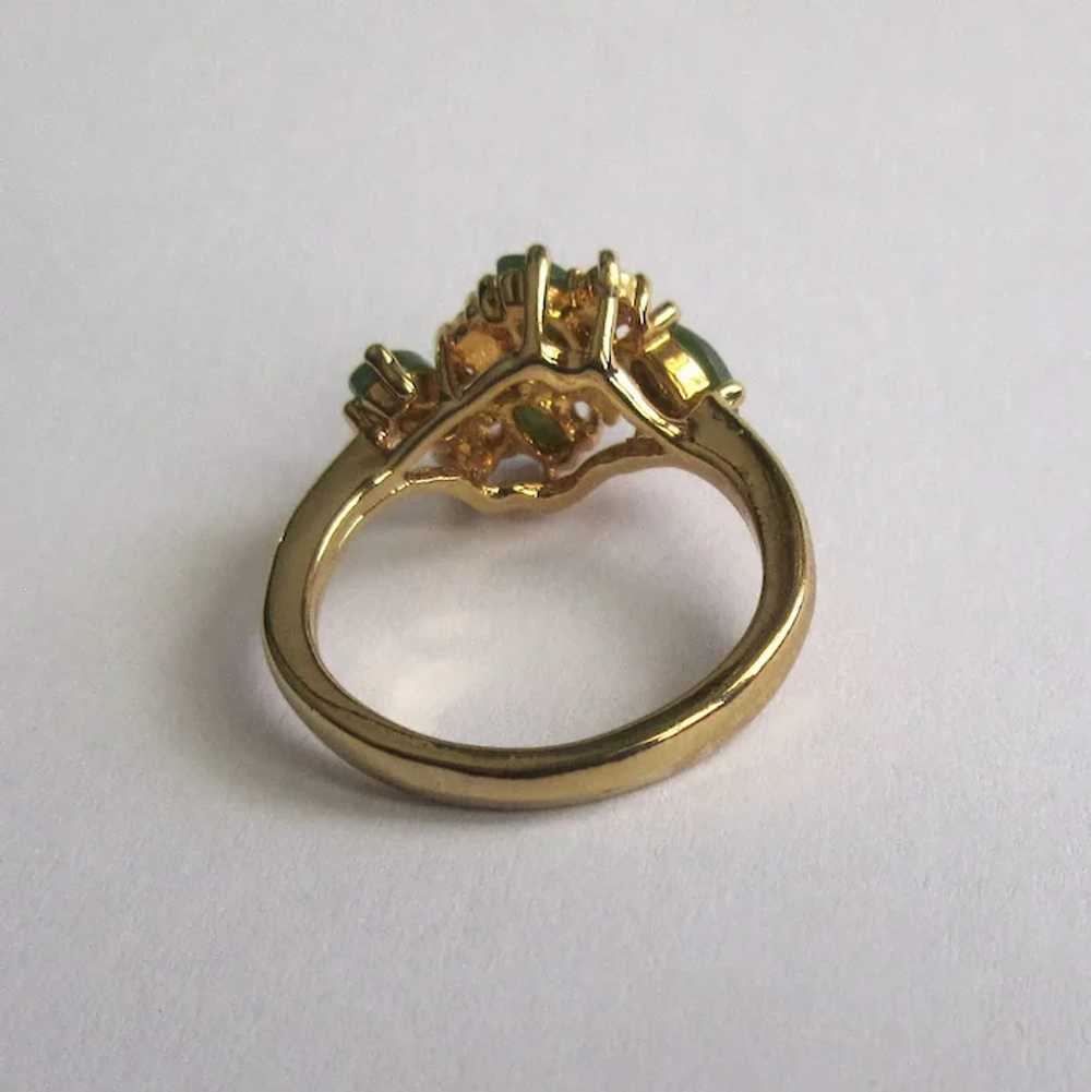 Vintage Cocktail Ring, 1960's Costume, Gold Toned… - image 5