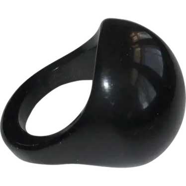 Vintage Bakelite Bubble Ring, Black, 7, Art Deco … - image 1