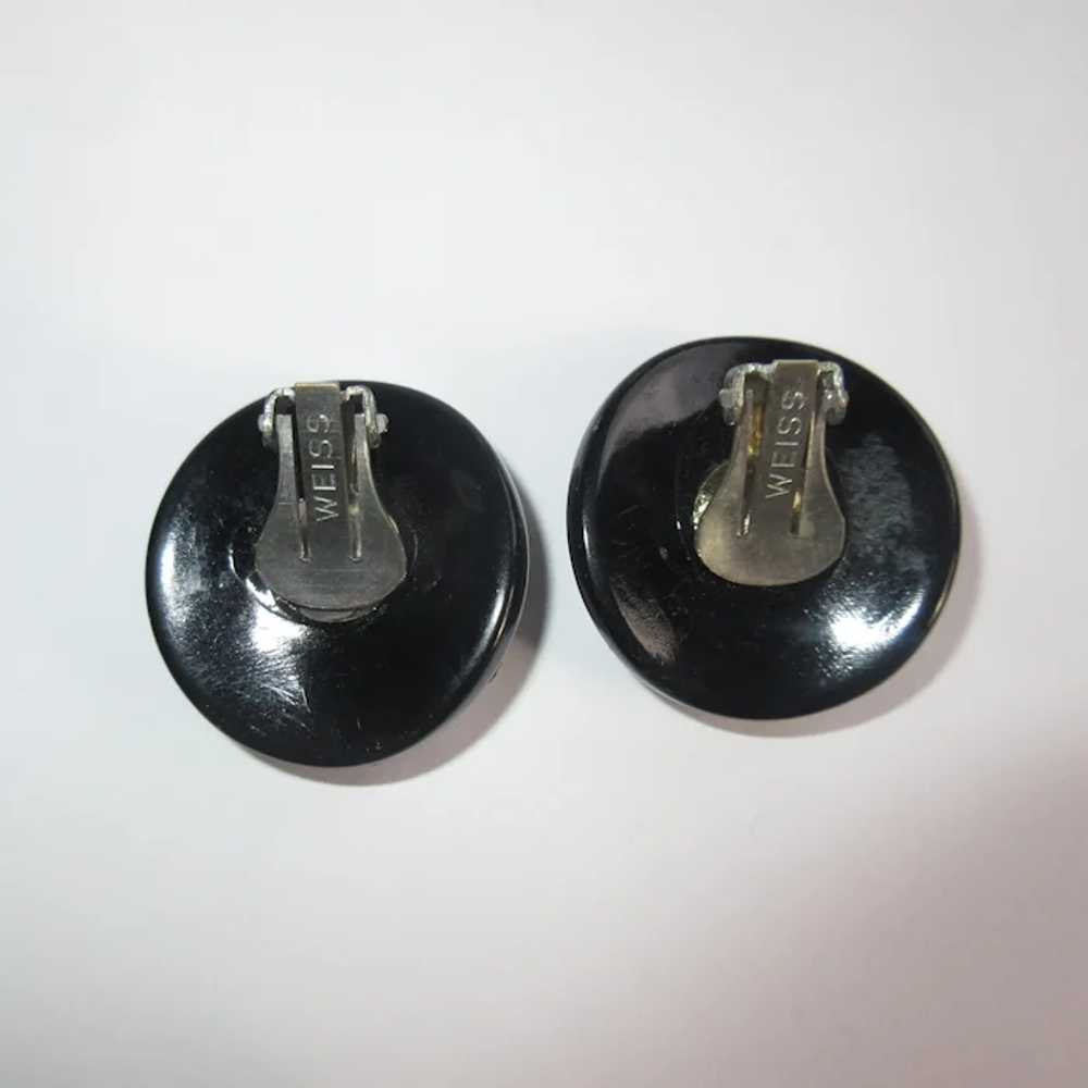 Weiss Rhinestone Bracelet & Earrings, Black Therm… - image 5