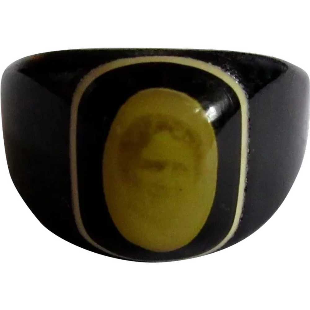 Antique Celluloid Photograph Ring