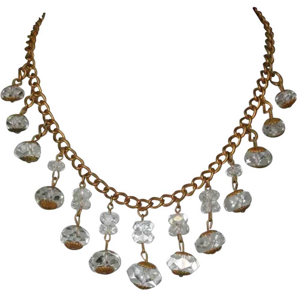 Vintage Crystal Necklace, 40's 50's - image 1