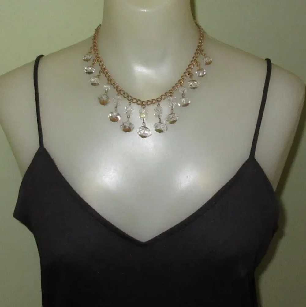 Vintage Crystal Necklace, 40's 50's - image 3