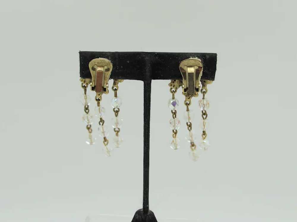 Brutalist Style Earrings with Dangling Faceted Be… - image 3