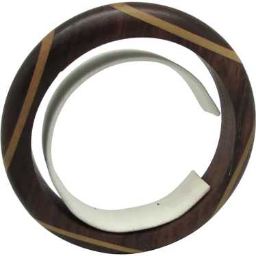 Layered Two Tone Wood Bangle