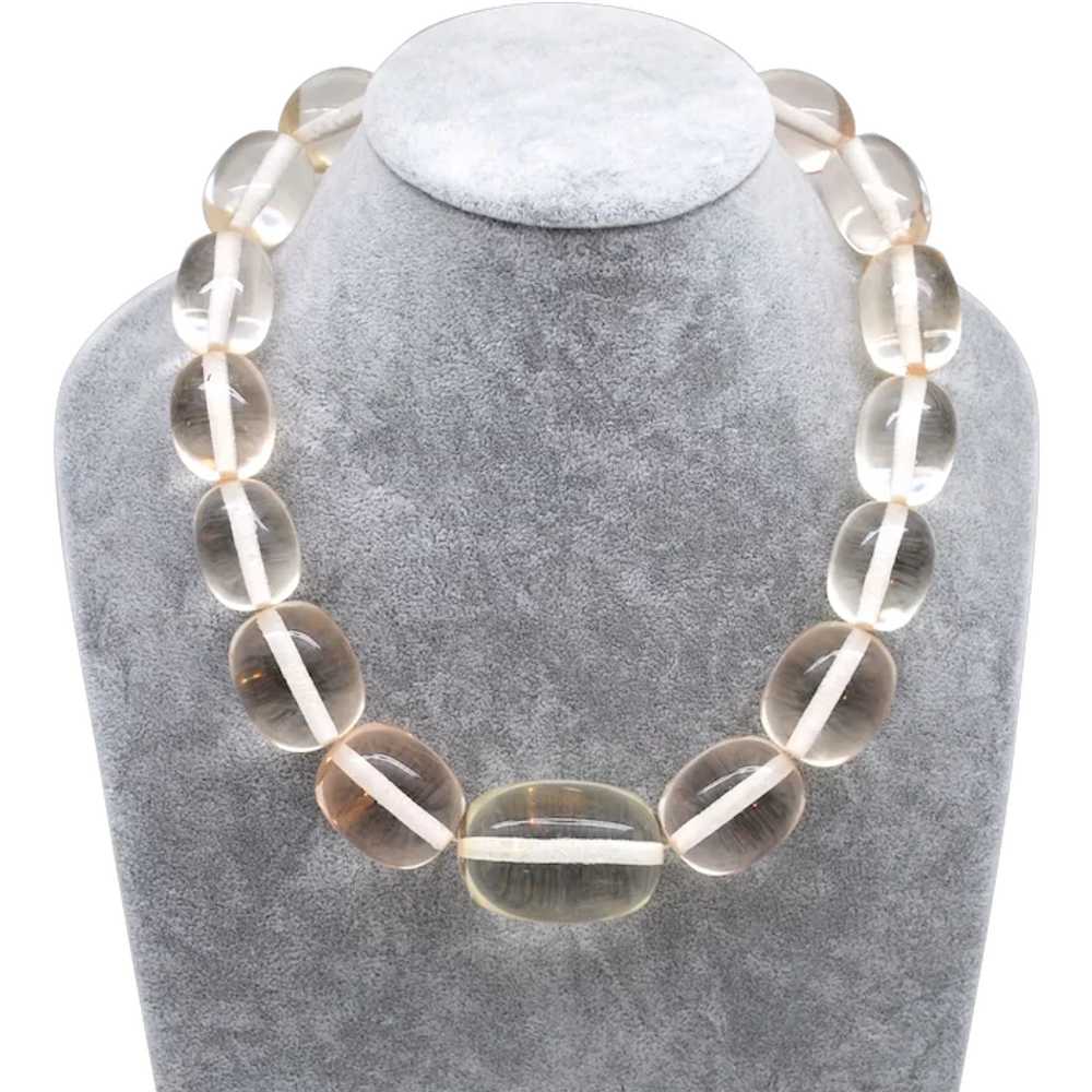 Graduated Lucite Bead Necklace Gem 3745