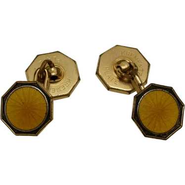 Vintage Krementz Art Deco Cufflink Set good in Case