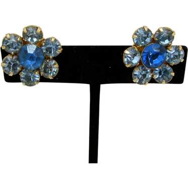 Shades of Blue Rhinestone Earrings