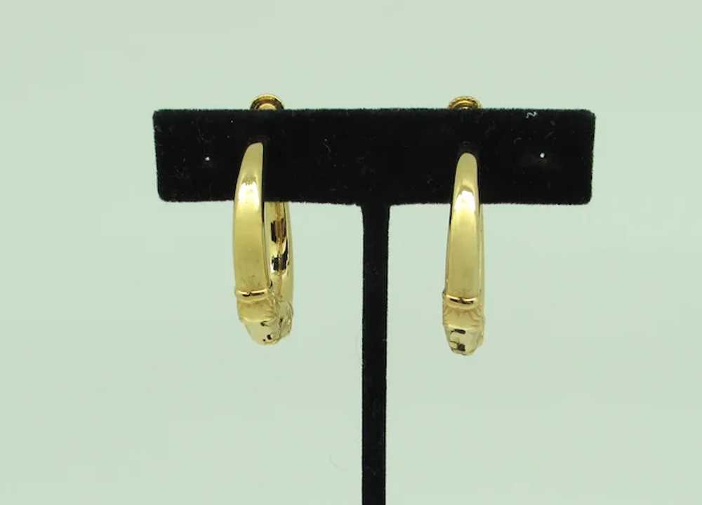 Napier Ram's Head Hoop Earrings - image 4