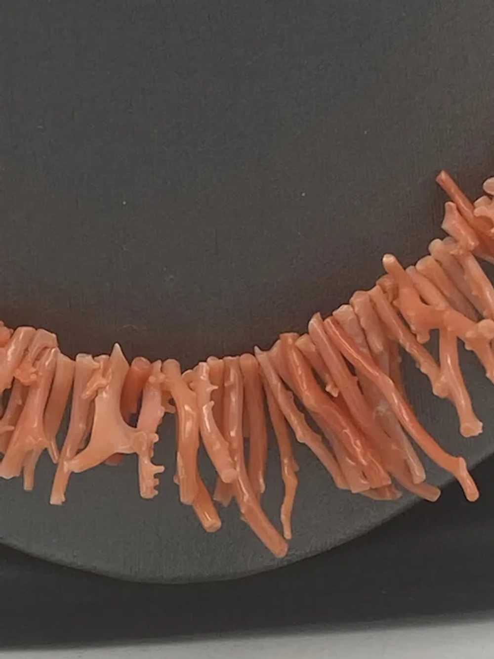 Natural Salmon Coral Branch Shell Necklace 22" - image 3