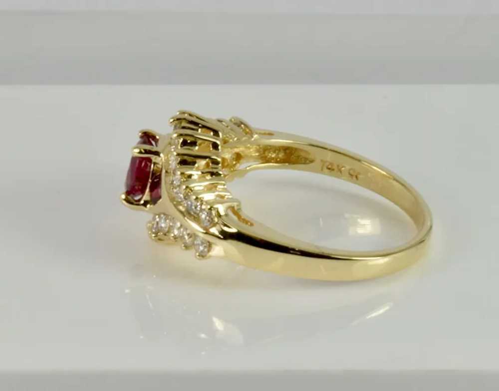 Exquisite Vintage Diamond and Ruby Ring Hand-Made… - image 3