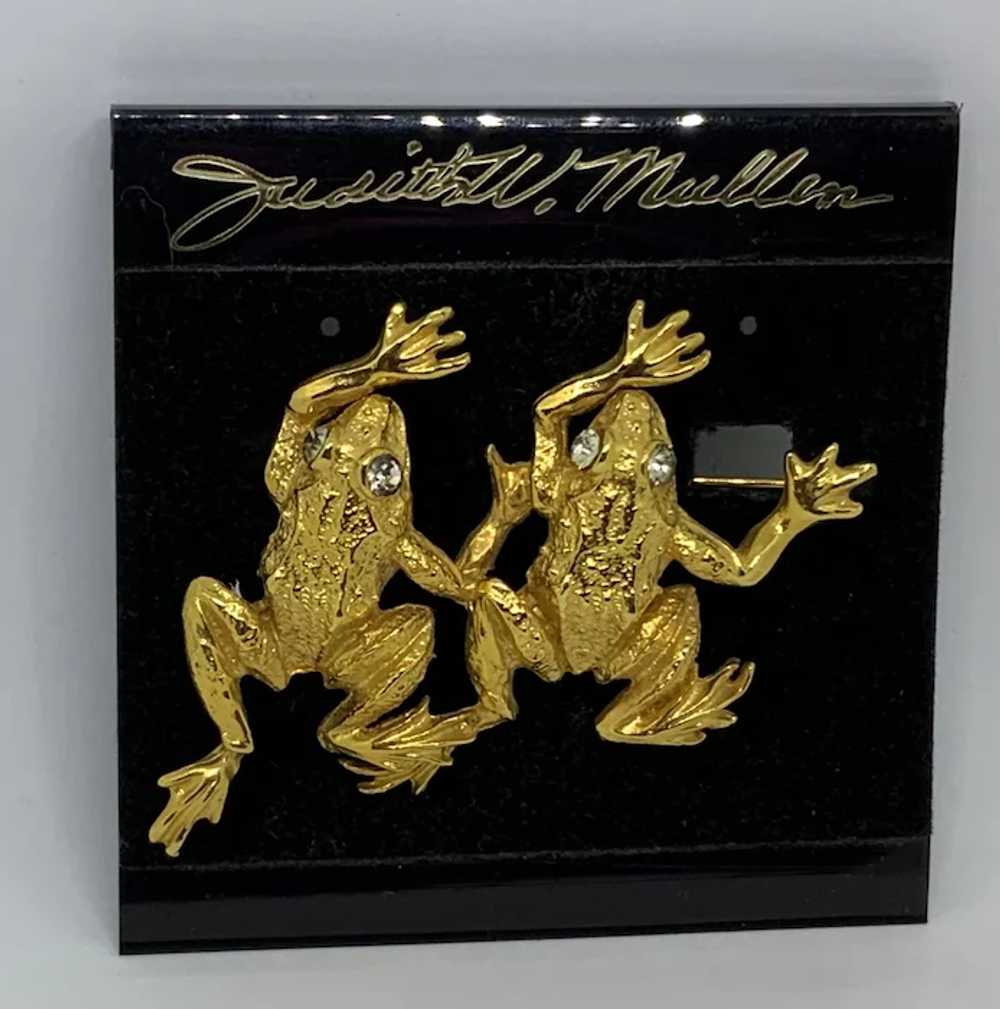 Rare Judith Woracek Mullen Frog Pin Brooch Double… - image 2