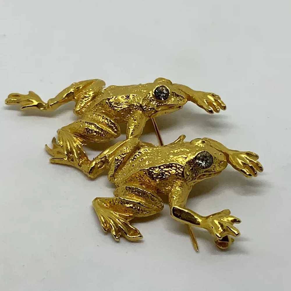 Rare Judith Woracek Mullen Frog Pin Brooch Double… - image 3