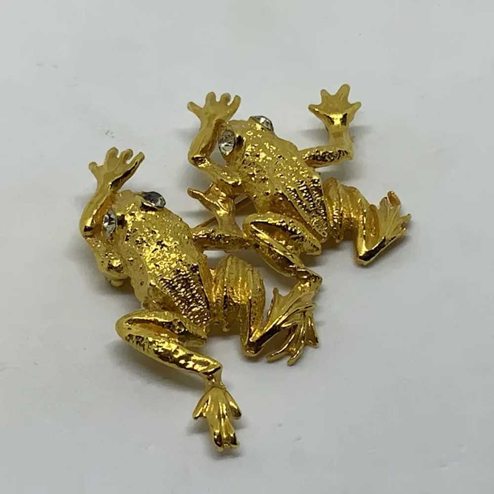 Rare Judith Woracek Mullen Frog Pin Brooch Double… - image 4