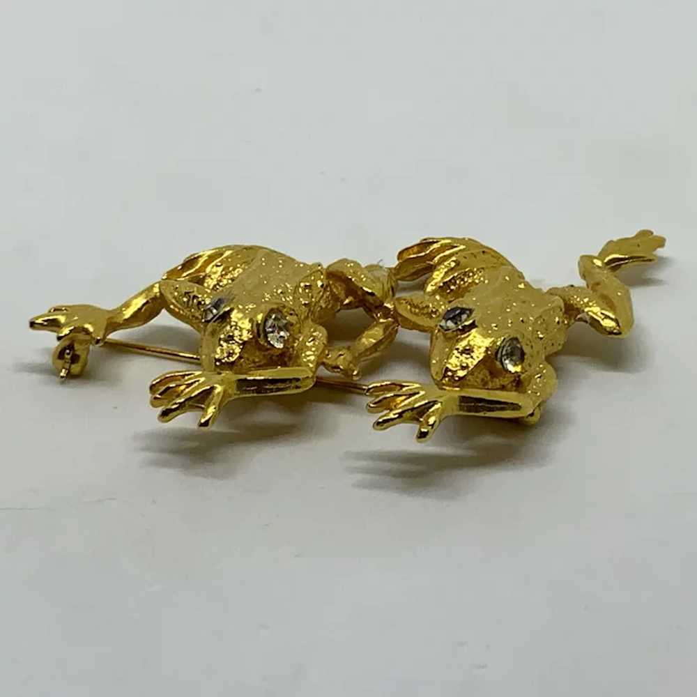 Rare Judith Woracek Mullen Frog Pin Brooch Double… - image 5