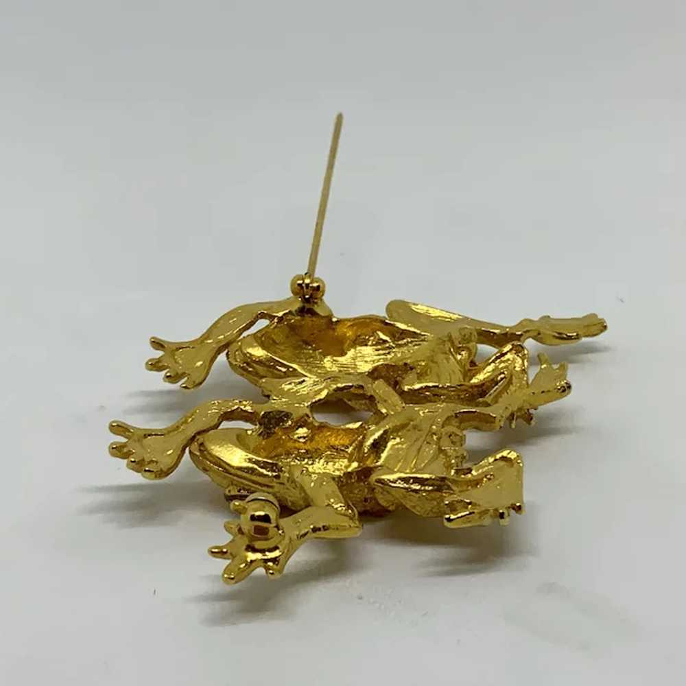 Rare Judith Woracek Mullen Frog Pin Brooch Double… - image 6