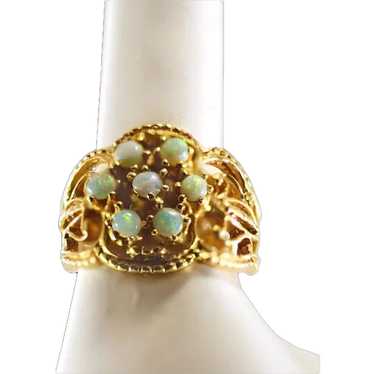 Vintage Fiery Opal 14K Yellow Gold Ring - image 1