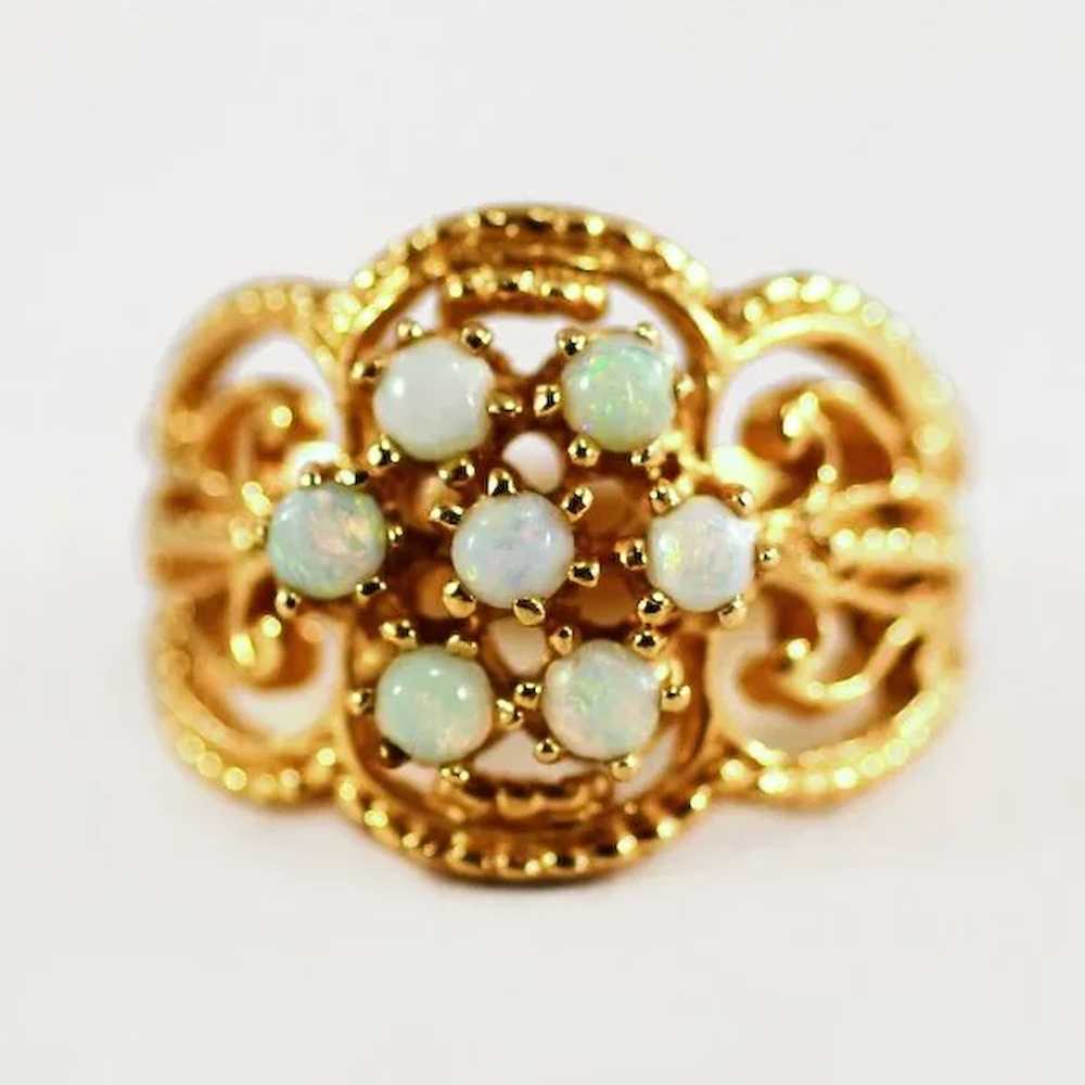 Vintage Fiery Opal 14K Yellow Gold Ring - image 8