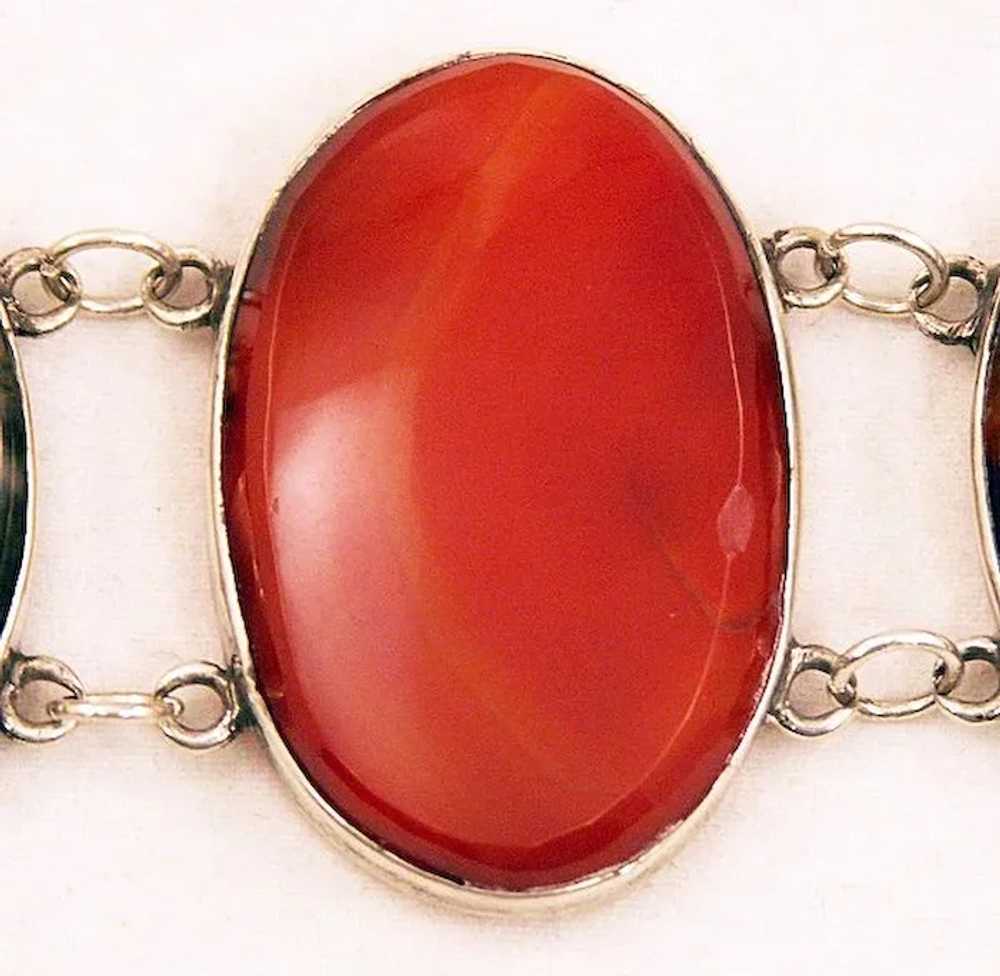 Over the Top Antique Scottish Agate and Sterling … - image 2