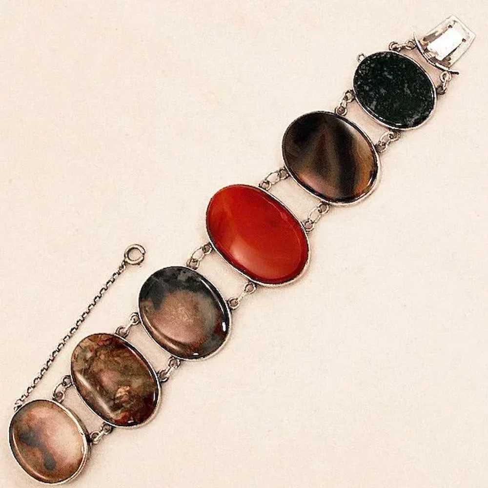 Over the Top Antique Scottish Agate and Sterling … - image 7