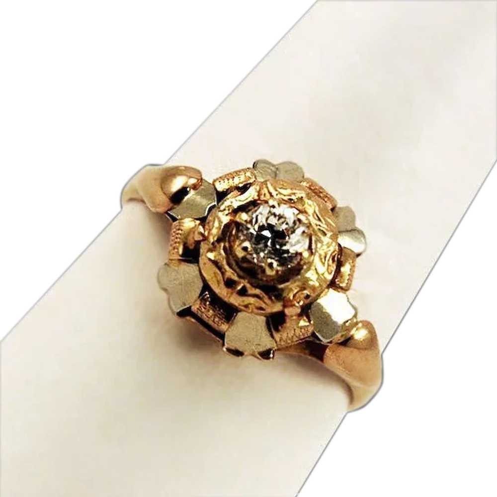 Big Bold 18K Gold and Diamond Ring Gorgeous! - image 1