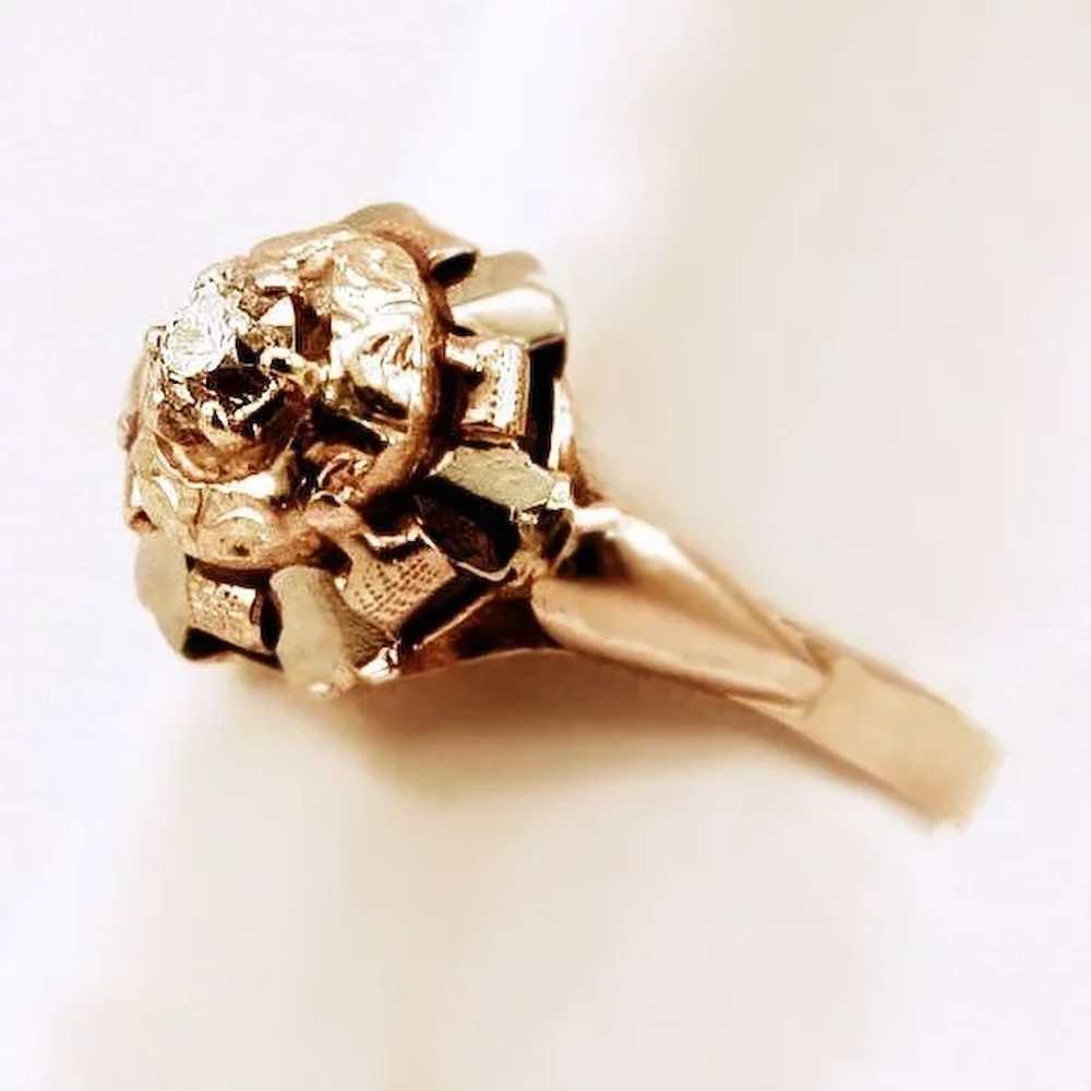 Big Bold 18K Gold and Diamond Ring Gorgeous! - image 2