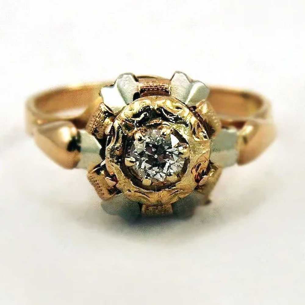 Big Bold 18K Gold and Diamond Ring Gorgeous! - image 5