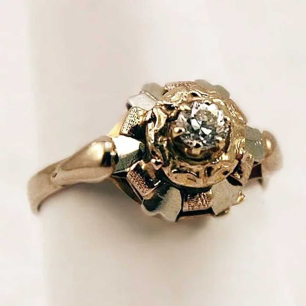 Big Bold 18K Gold and Diamond Ring Gorgeous! - image 8