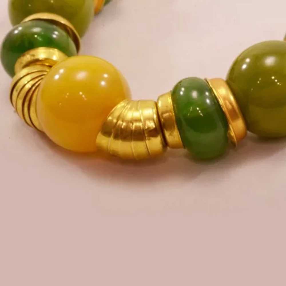 Bold Bakelite and Brass Necklace Vintage Fashion … - image 6