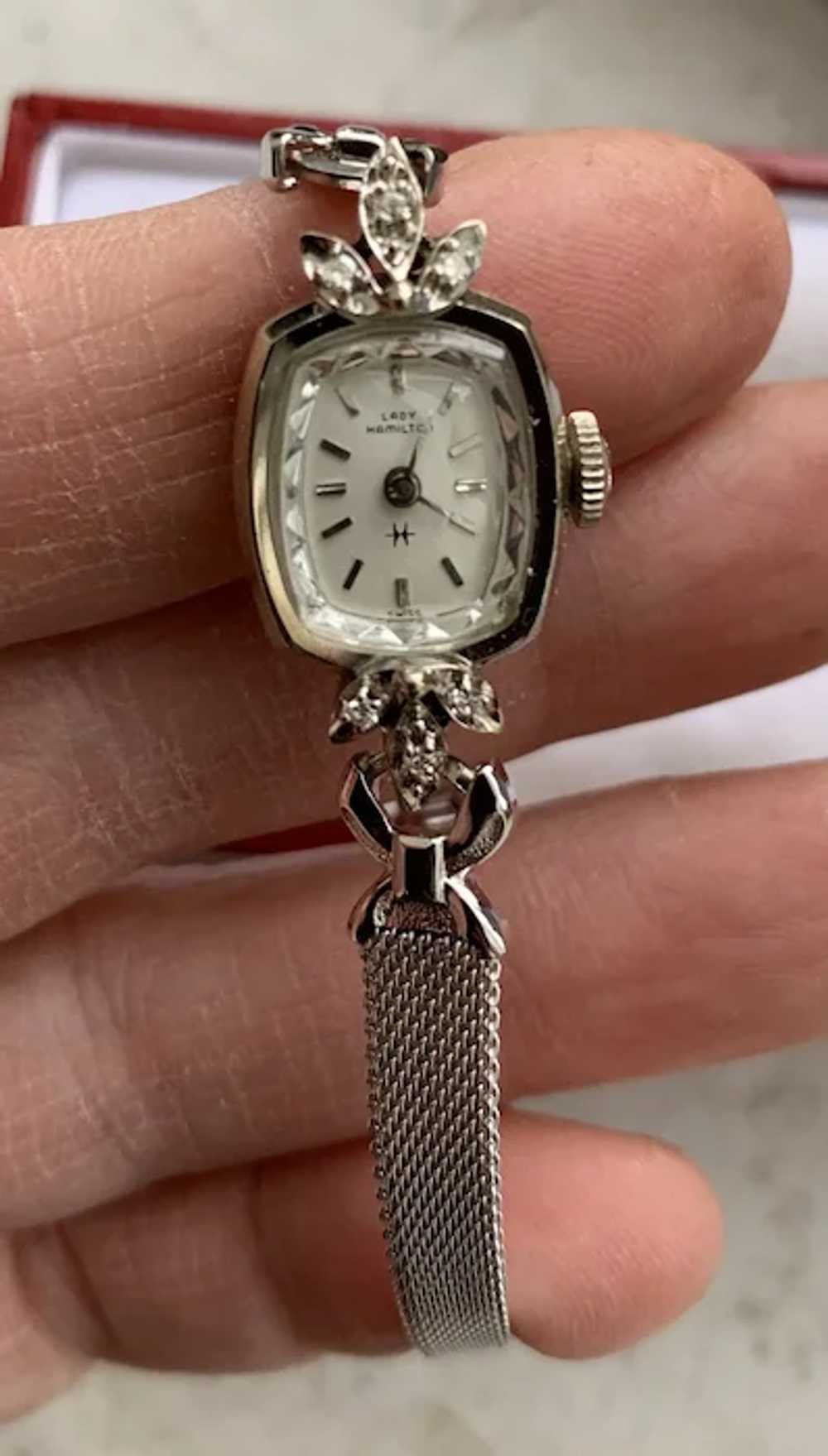 Lady Hamilton Wristwatch 14k White Gold w/Diamonds - image 4