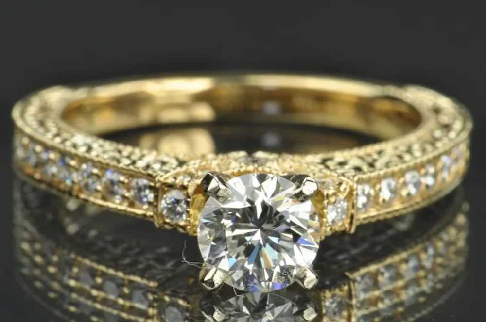 1.46 Carat Diamond Engagement Ring / .74 Carat Ce… - image 1