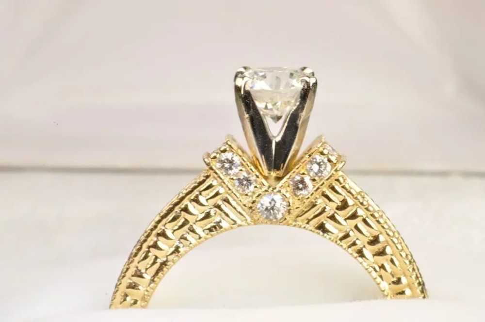 1.46 Carat Diamond Engagement Ring / .74 Carat Ce… - image 3