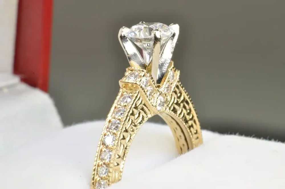 1.46 Carat Diamond Engagement Ring / .74 Carat Ce… - image 4