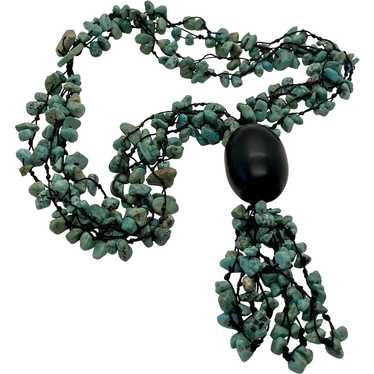 Turquoise Multi-Strand Necklace - image 1