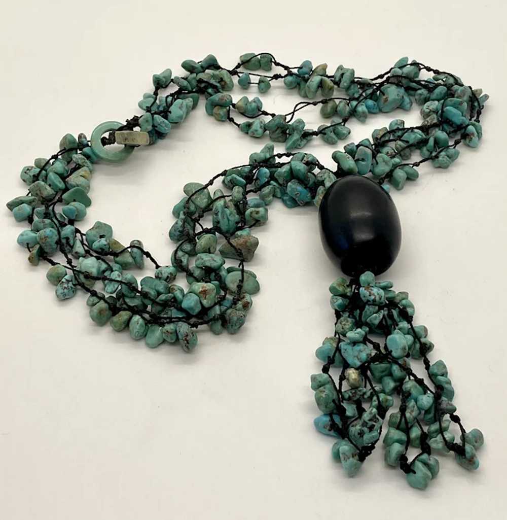 Turquoise Multi-Strand Necklace - image 2