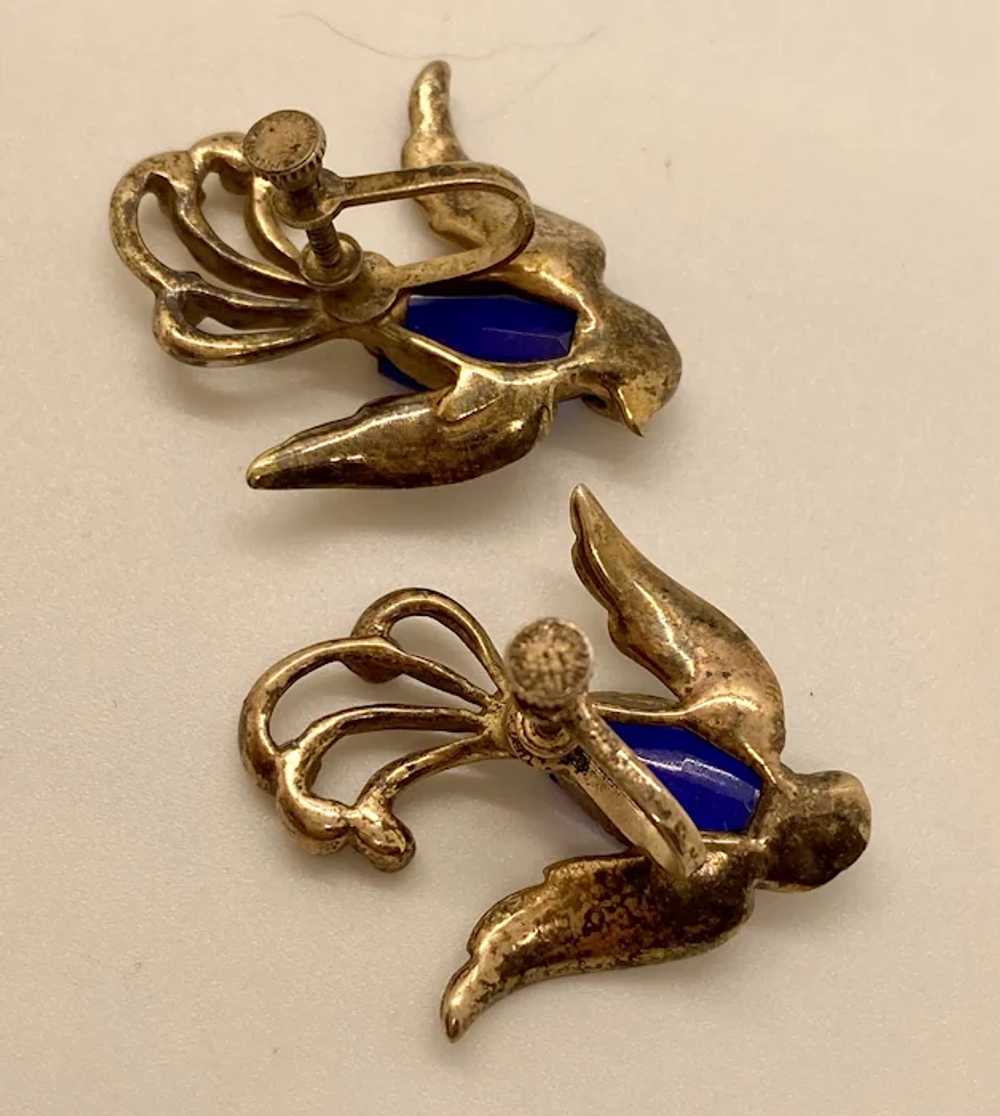 1940s Sterling Silver Birds Chatelaine Brooch Pin… - image 4