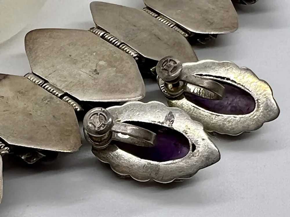 Beautiful Mexico Silver Amethyst Parure Bracelet,… - image 4
