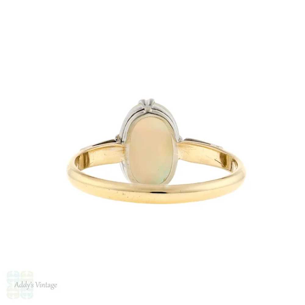 Vintage Opal Solitaire Ring, Double Claw Design 9… - image 5