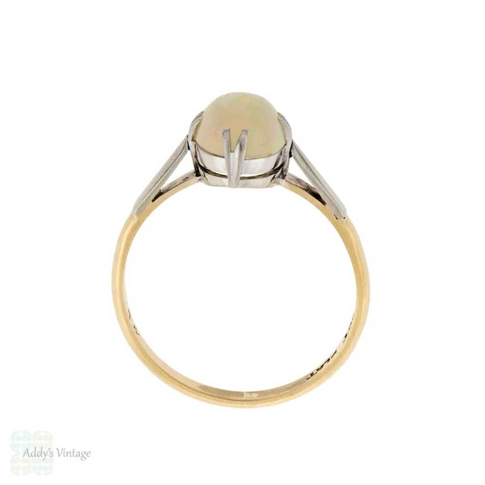 Vintage Opal Solitaire Ring, Double Claw Design 9… - image 6