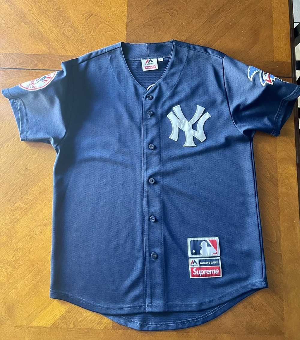Supreme New York Yankees Baseball Jersey Black Size Large 100% Authentic